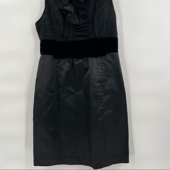Frock Tracy Reese black ruffle collar seude belt sleeveless dress 4 - Picture 3 of 12